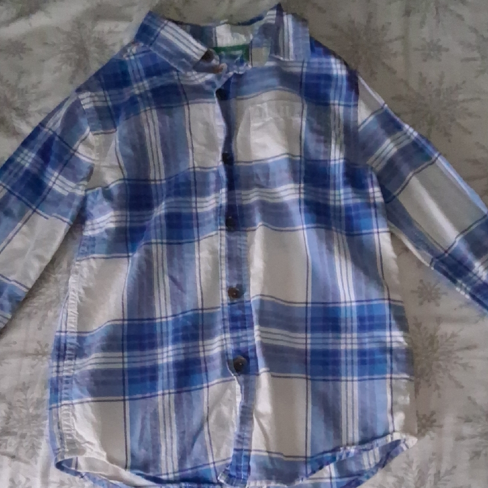 Cat & Jack Blue and White Checkered Kids Shirt